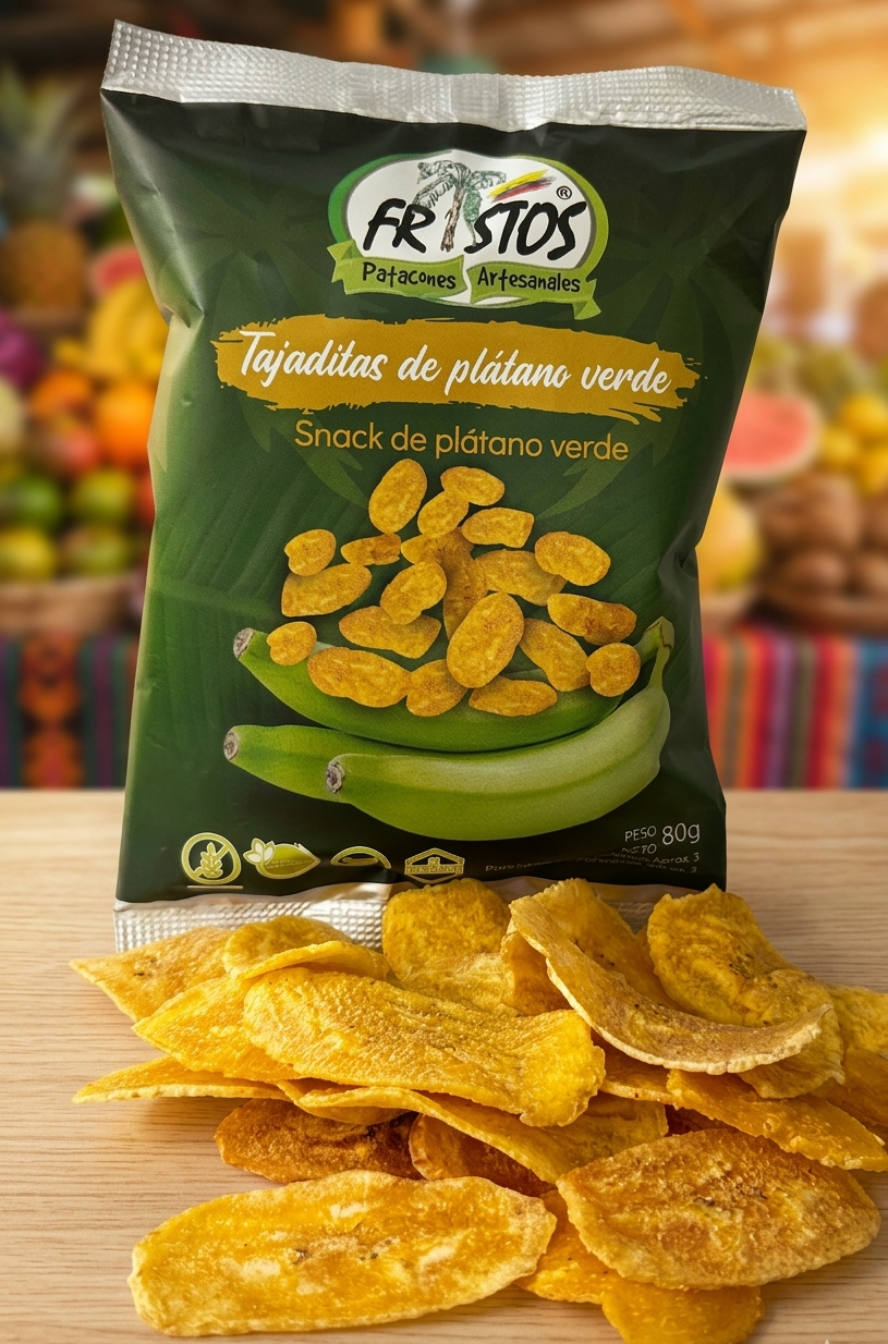 Tajaditas de Plátano Verde x 80g